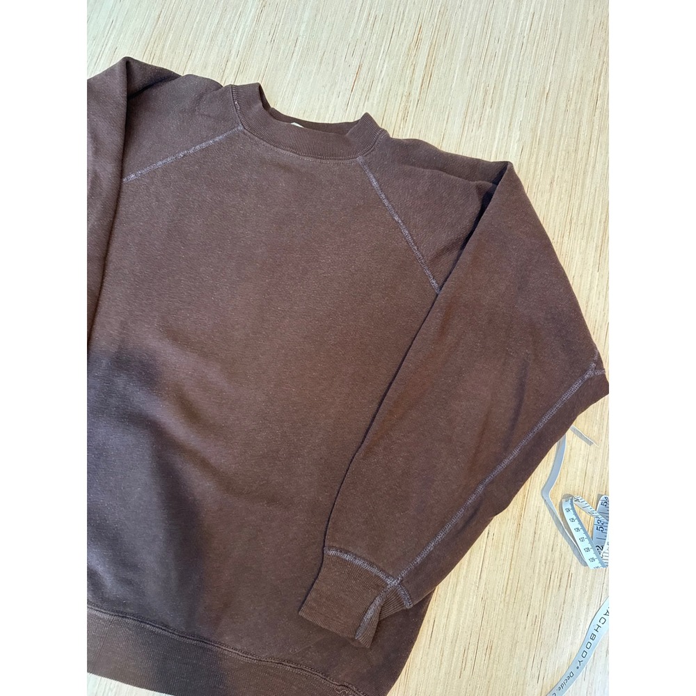 Vintage Sportswear Brown Raglan Sweatshirt Mens Large Creslan Cotton USA 60s 38